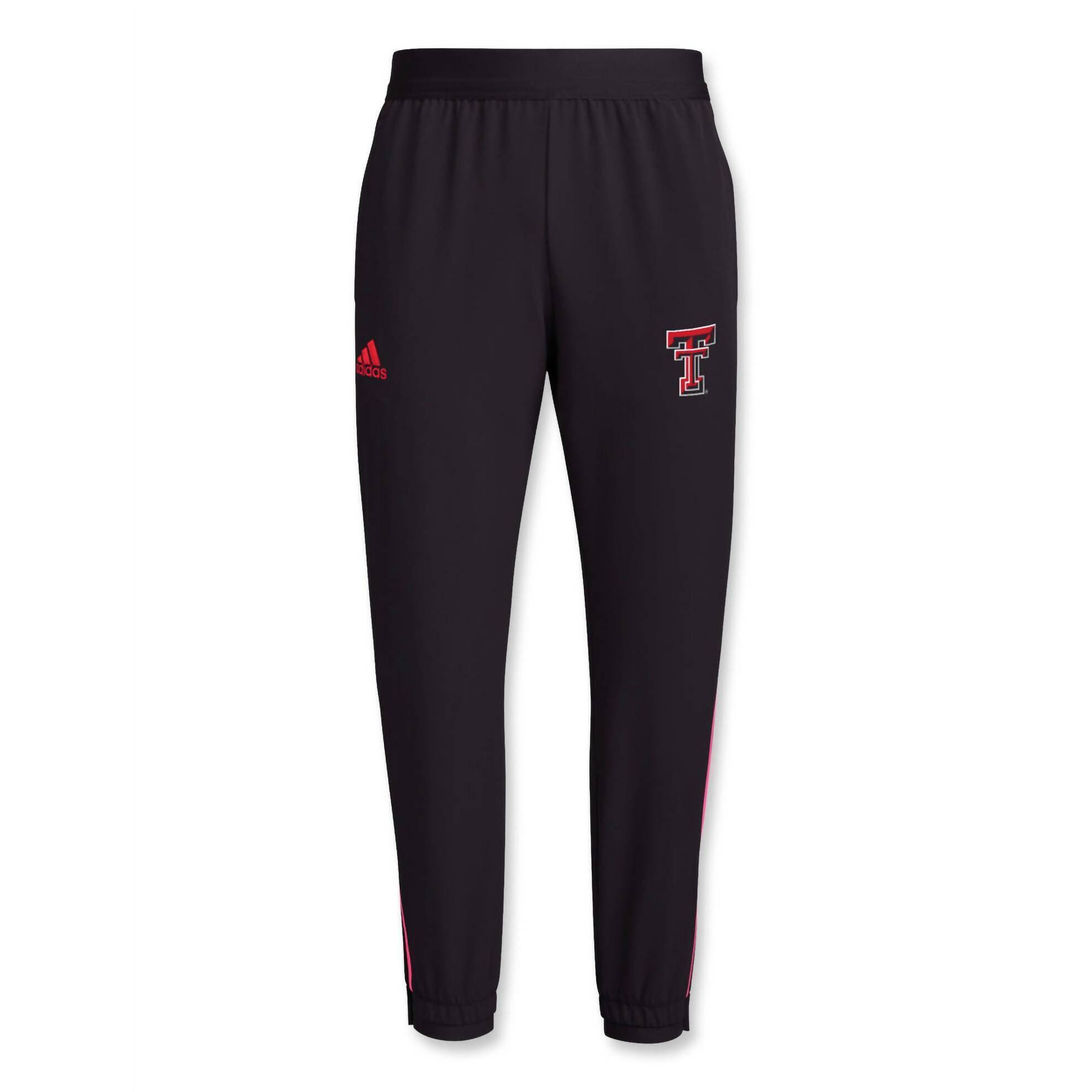 New Adidas Men's Texas Tech Sideline Athletic Woven Pants In Black